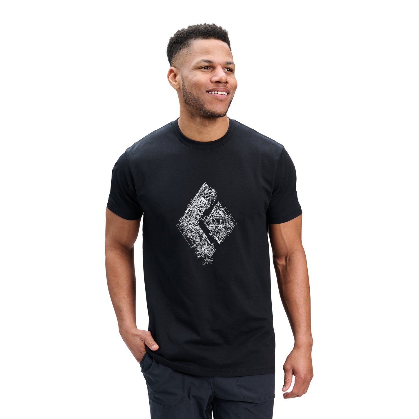Men's Engineered Diamond Short Sleeve Tee | Black Diamond Featured