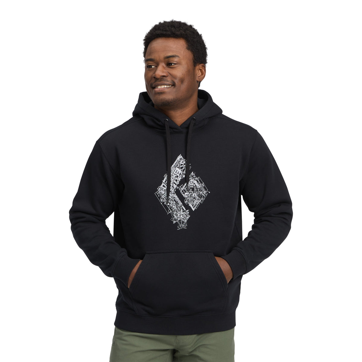 Men's Engineered Diamond Pullover Hoody | Black Diamond Trending