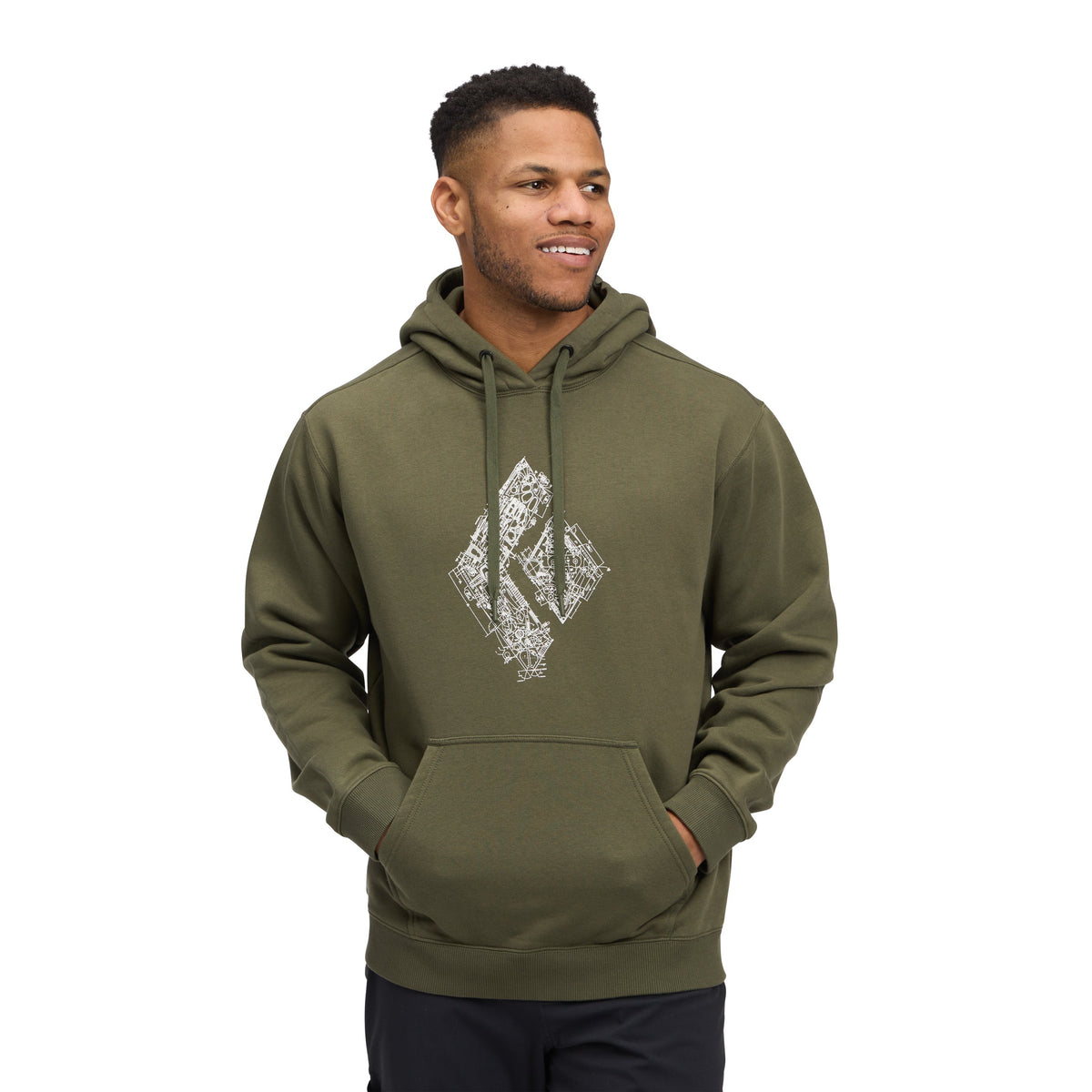 Men's Engineered Diamond Pullover Hoody | Black Diamond Trending