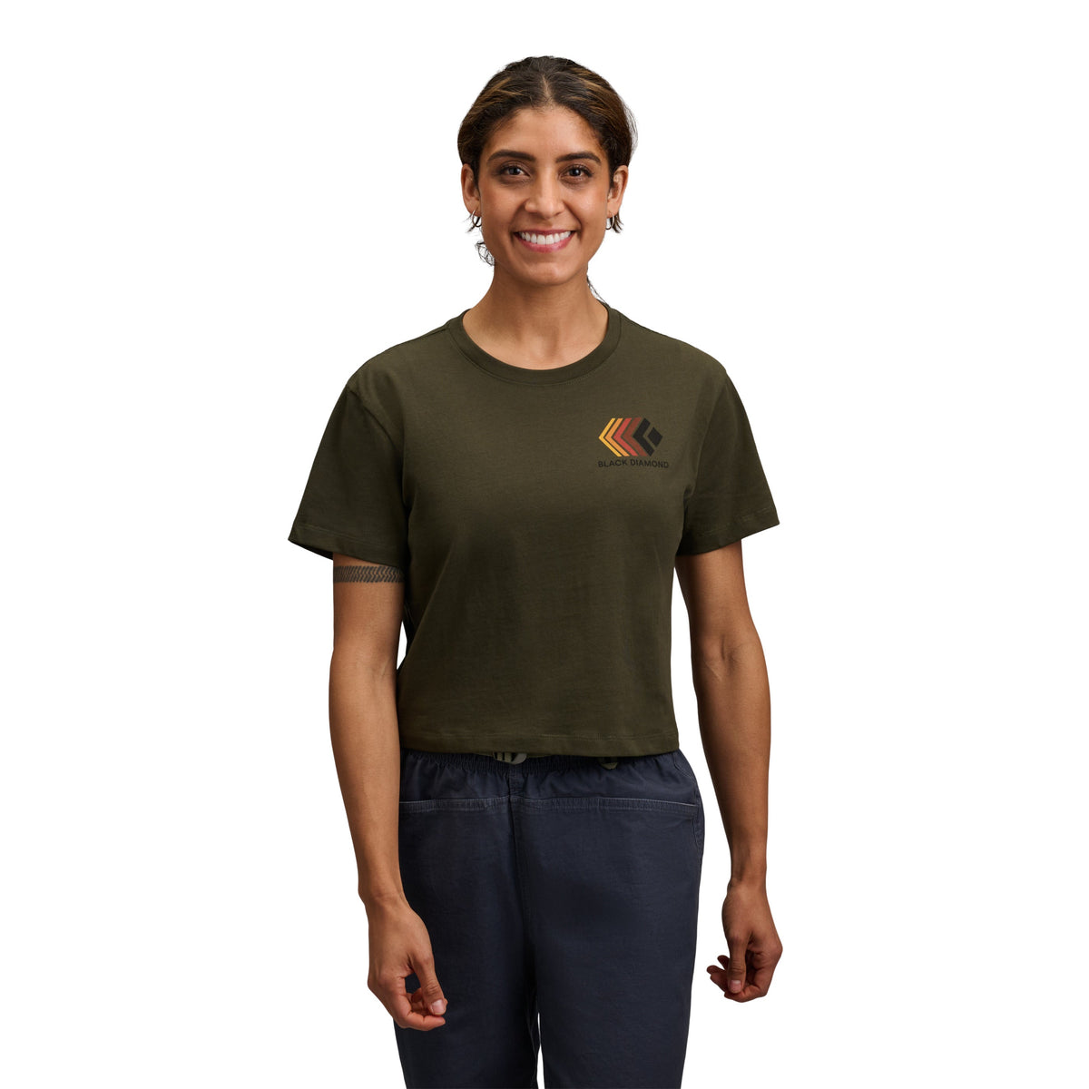 Women's Faded Crop Short Sleeve Tee | Black Diamond Essential
