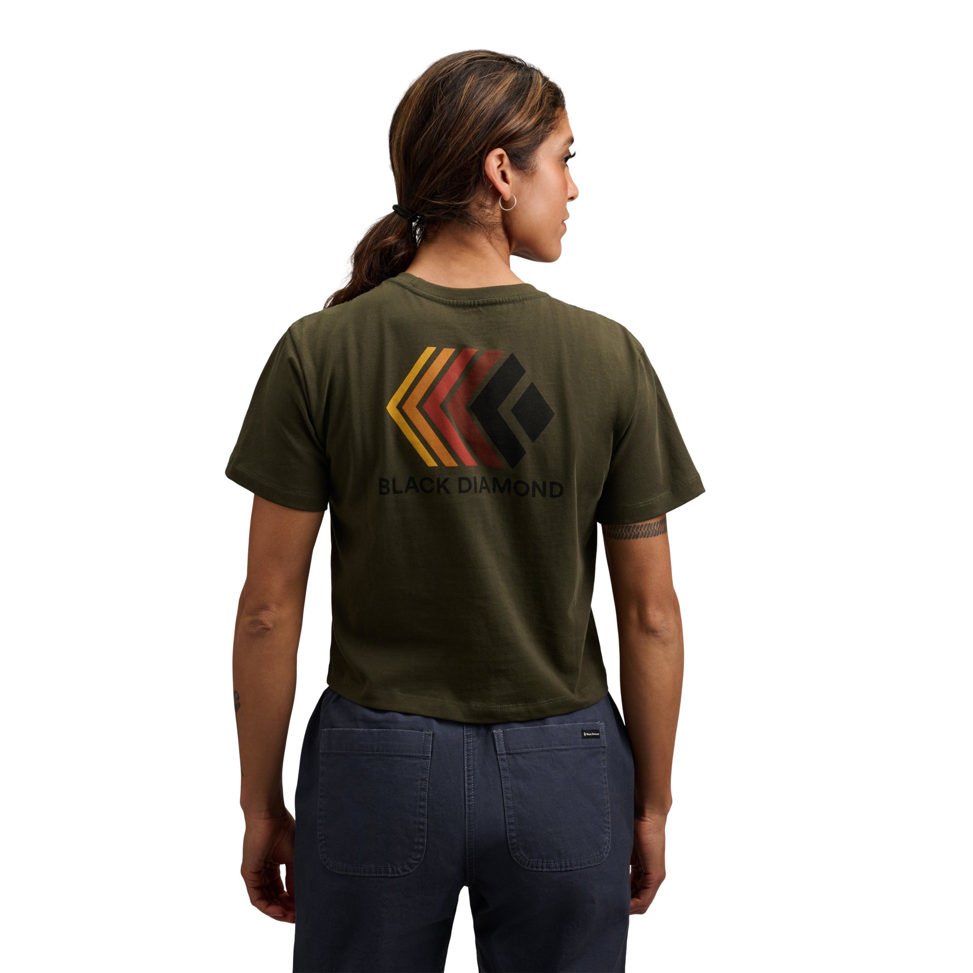 Women's Faded Crop Short Sleeve Tee | Black Diamond Essential