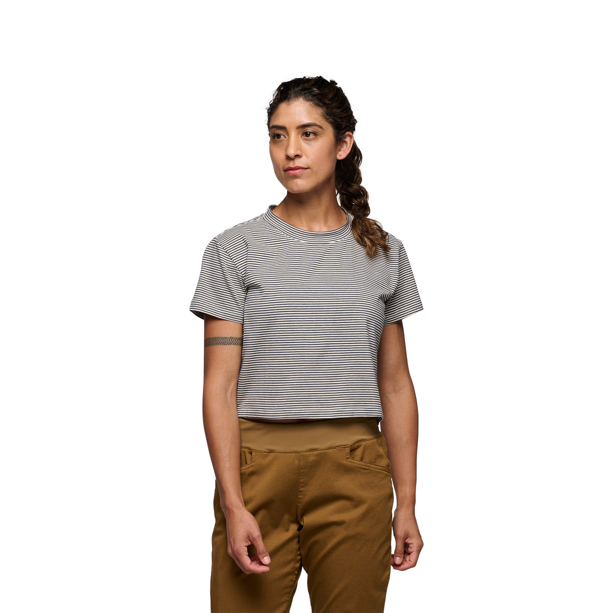 Women's BD Stripe Crop Short Sleeve Tee | Black Diamond Classic
