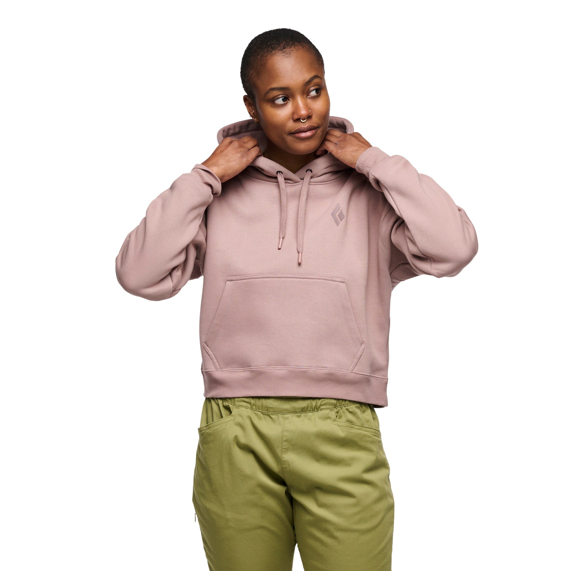 Women's Crop Pullover Hoody | Black Diamond Essential